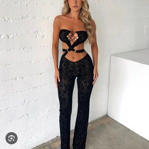 Elegant Black Cut-Out Jumpsuit